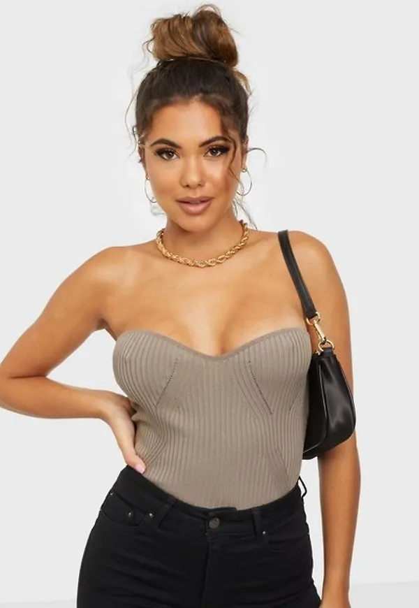 Gina Tricot Pia knitted top Off shoulder toppar Goat