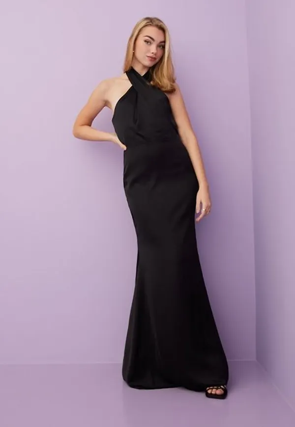 Maya Deluxe Satin Wrap Ha Maxiklänningar