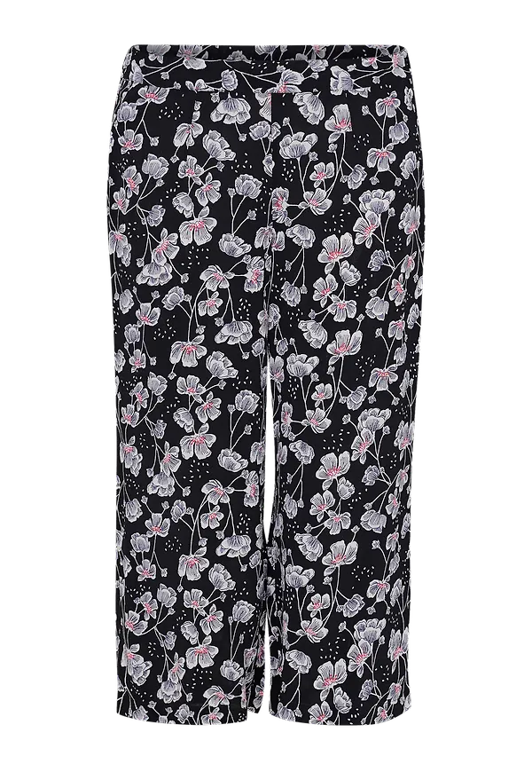 La Redoute - Blommig byxa i kort, vid modell - Svart