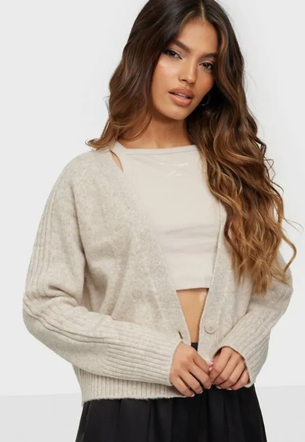 Only Onlmacadamia L/S Cardigan Bf Knt Stickade tröjor Oatmeal W. Melange