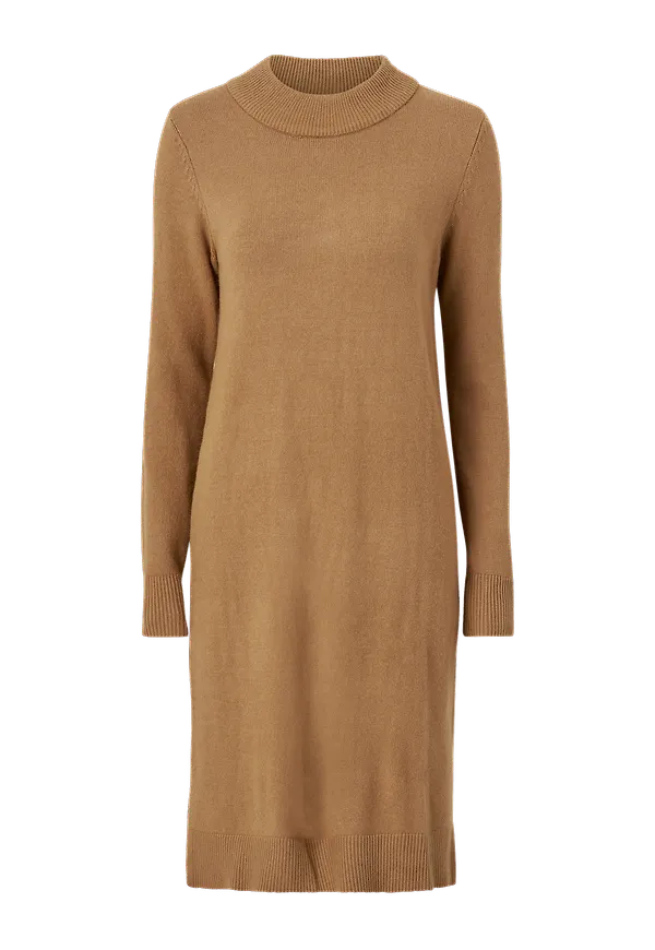 Vila - Klänning viRil Crew Neck L/S Midi Dress - Brun