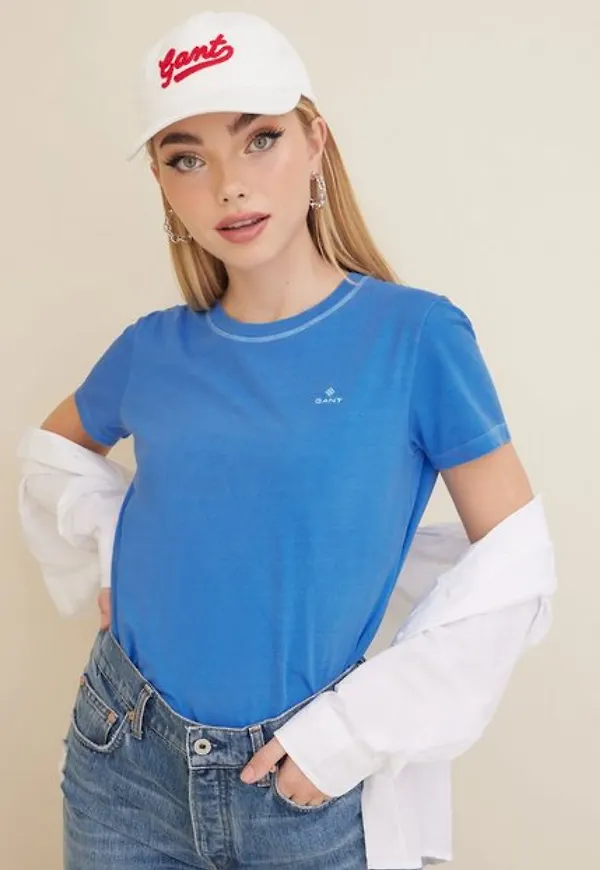 Gant D2. Sunfaded C-Neck Ss T-Shirt T-shirts Blue