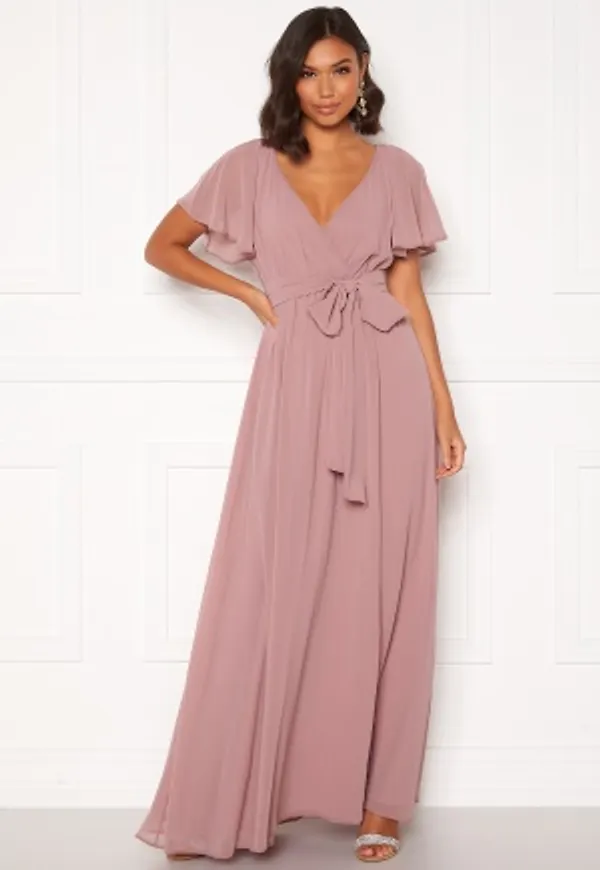 Goddiva Flutter Chiffon Dress Lavender XXS (UK6)