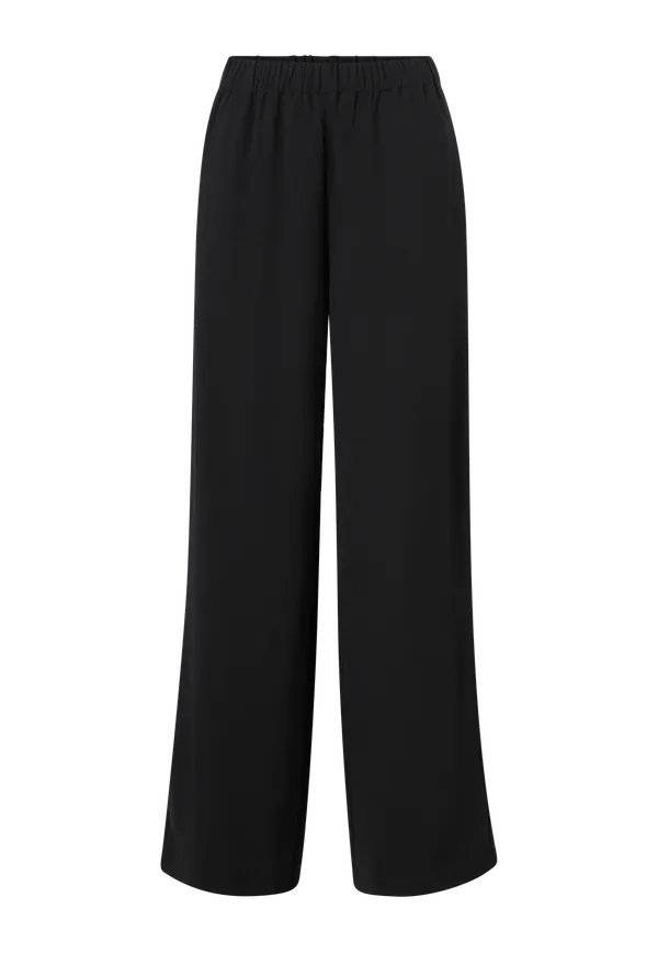 Selected FEMME - Byxor slfTinni-Relaxed MW Wide Pant - Svart