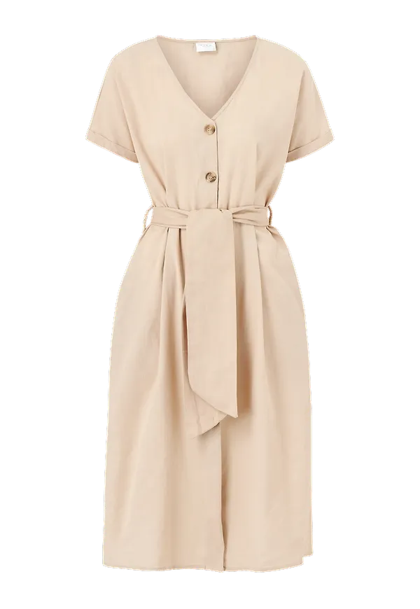 Vila - Klänning viMarine Capsleeve Midi Dress - Beige