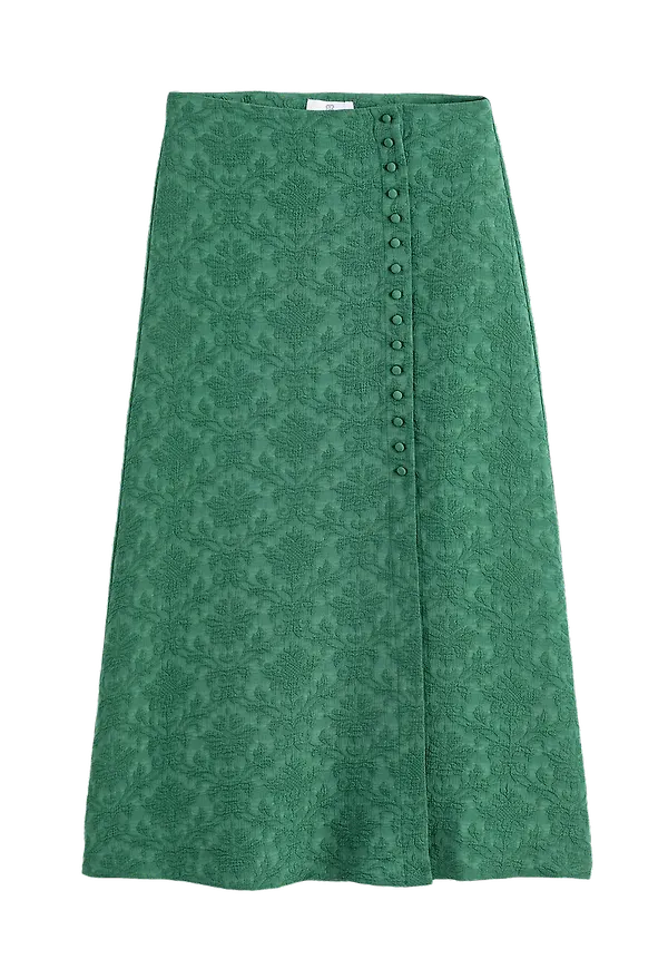 La Redoute - Jacquardmönstrad, lång kjol med knäppning - Grön