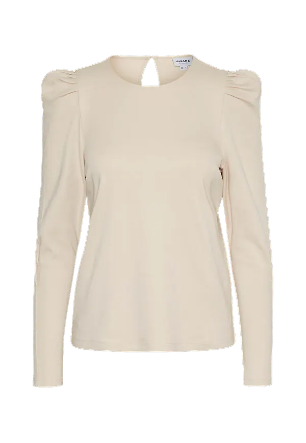 Vero Moda - Topp vmNoreen LS O-neck Blouse - Natur