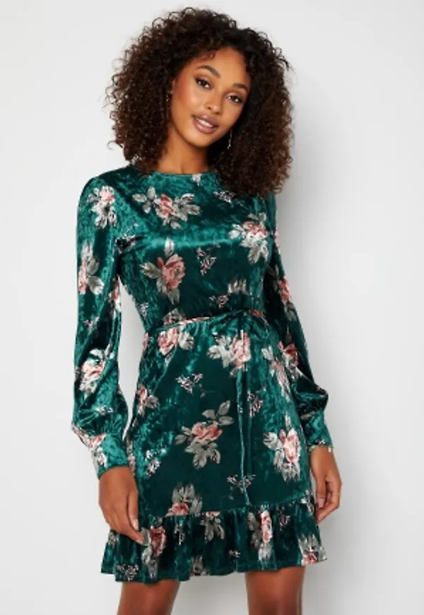 BUBBLEROOM Vienne Velvet Dress Dark green 34