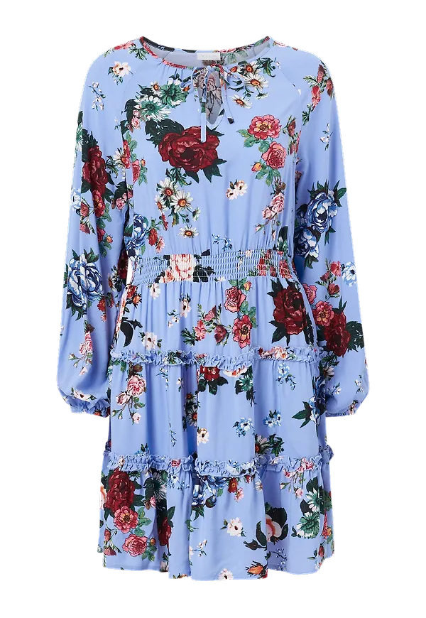 Vila - Klänning viLana L/S Smock Dress - Blå