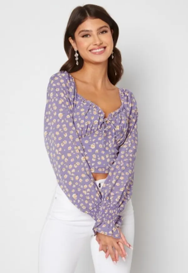 BUBBLEROOM Zandria cropped top Lavender / Patterned 44