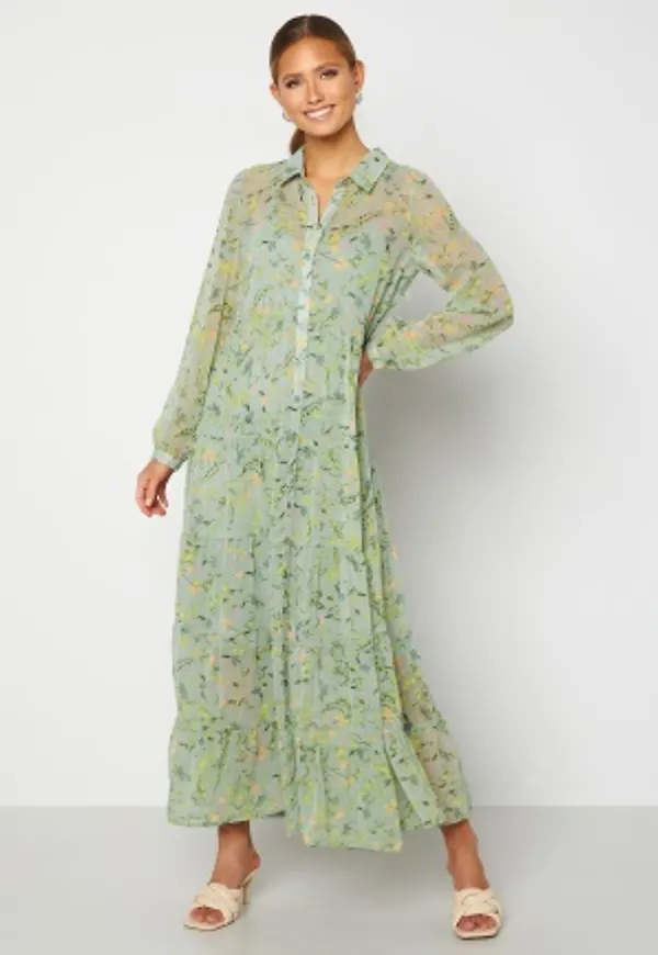Happy Holly Elsie Maxi Dress  Green / Floral 40/42