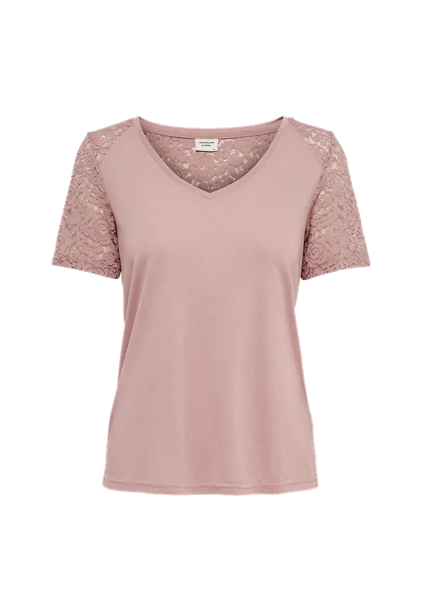 JDY - Topp jdyStinne S/S Lace Top - Rosa