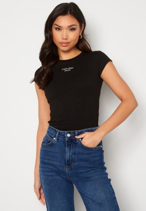 Calvin Klein Jeans Stacked Logo Tight Tee BEH Ck Black XS