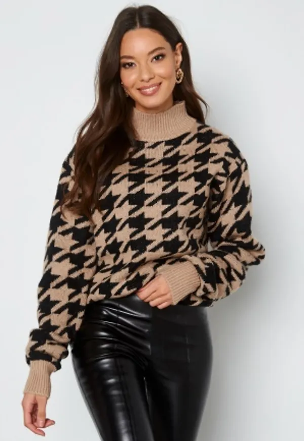 Rut & Circle Bella Jauqard Knit Sweater Black/Beige L