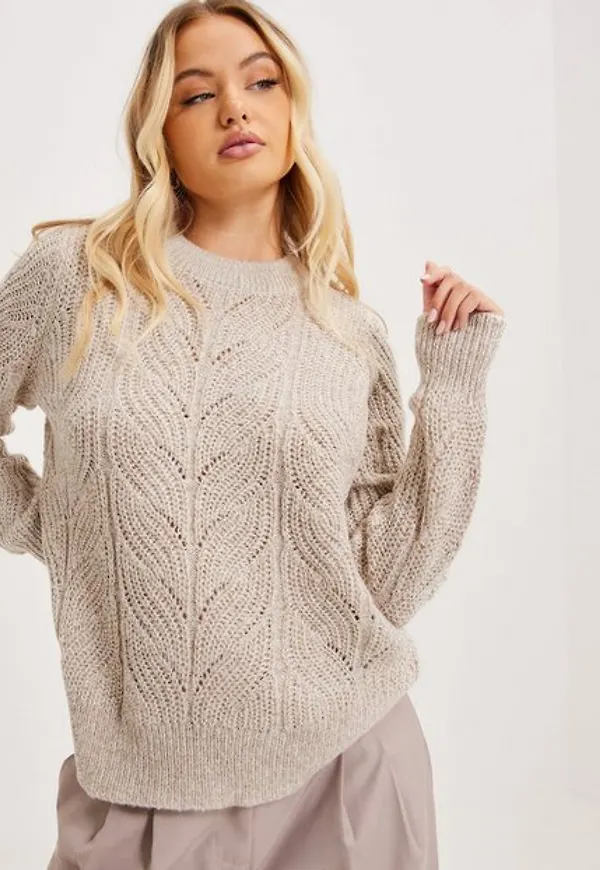 Object Collectors Item Objnova Stella L/S Knit Pullover No Stickade tröjor