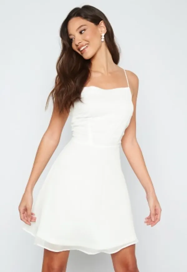 Bubbleroom Occasion Ania Tie Back Dress White 42