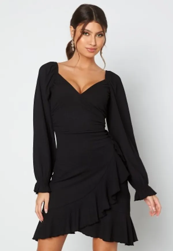 BUBBLEROOM Icelyn frill dress Black M