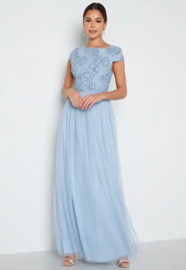 Bubbleroom Occasion Ariella Lace Gown Dusty blue 36