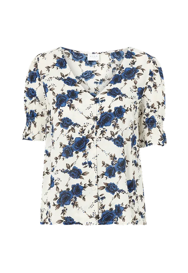 Vila - Blus viEfie S/S Top - Beige