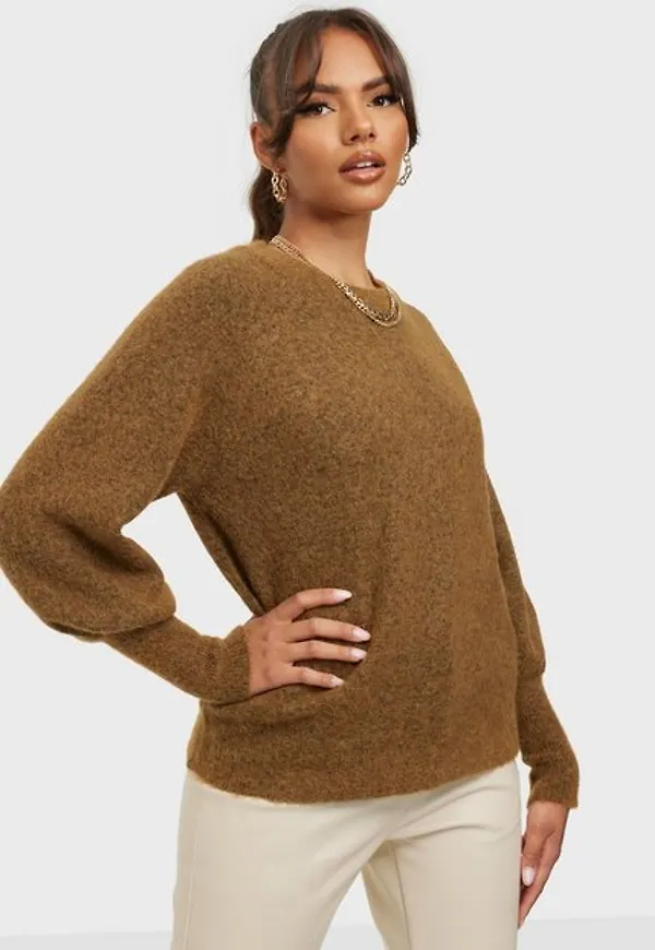Selected Femme Slfsif Kaya Ls Knit O-Neck B Stickade tröjor Rubber Melange