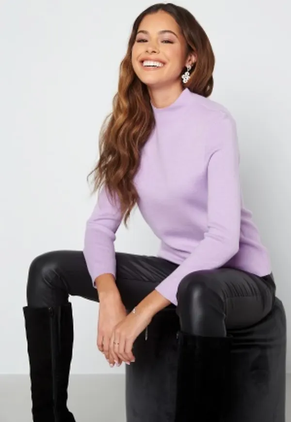 VERO MODA Gold Rib 3/4 FunnelneckBlouse Lavendula XS