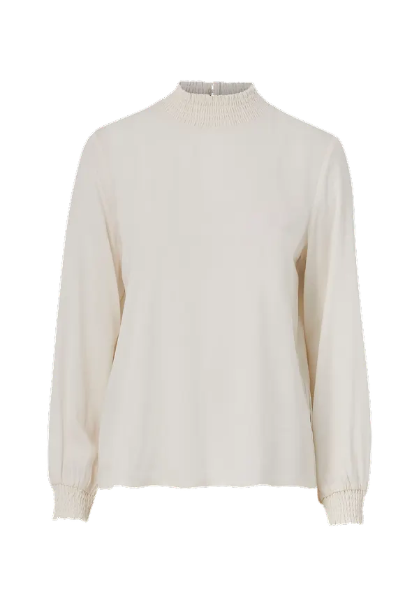Vila - Topp viDiana Smock L/S Top - Vit