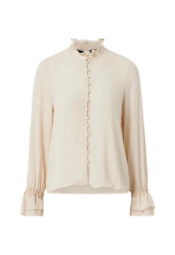 Vero Moda - Blus vmIsabella LS Satin Shirt - Natur