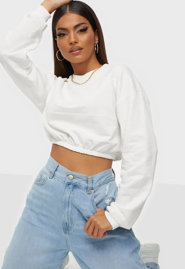 NLY Trend Athletic Cropped Sweat Sweatshirts Vit