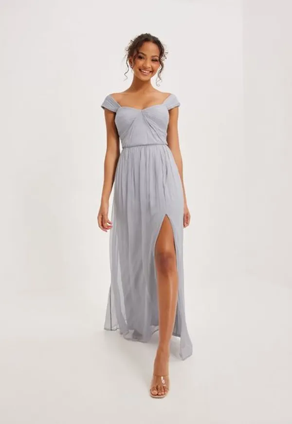NLY Eve All For Love Dress Maxiklänningar Dusty Blue