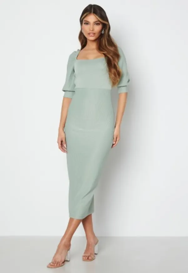 BUBBLEROOM Maybelle puff sleeve dress Dusty green L