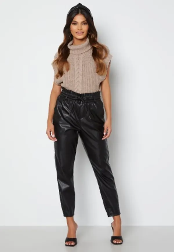 Eva Hr Elastic Paperbag Ankel Pant Black
