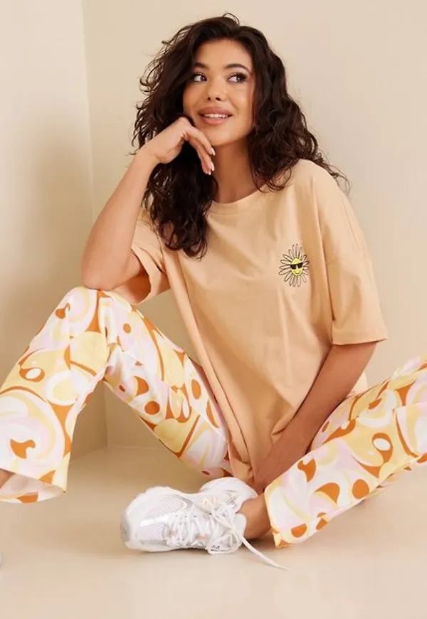 Noisy May Nmida S/S O-Neck Top Wmo T-shirts Hazelnut Sunflower