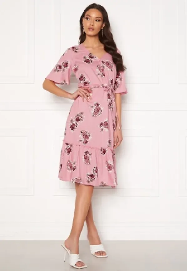 Happy Holly Eliza flounce dress Pink / Patterned 32/34