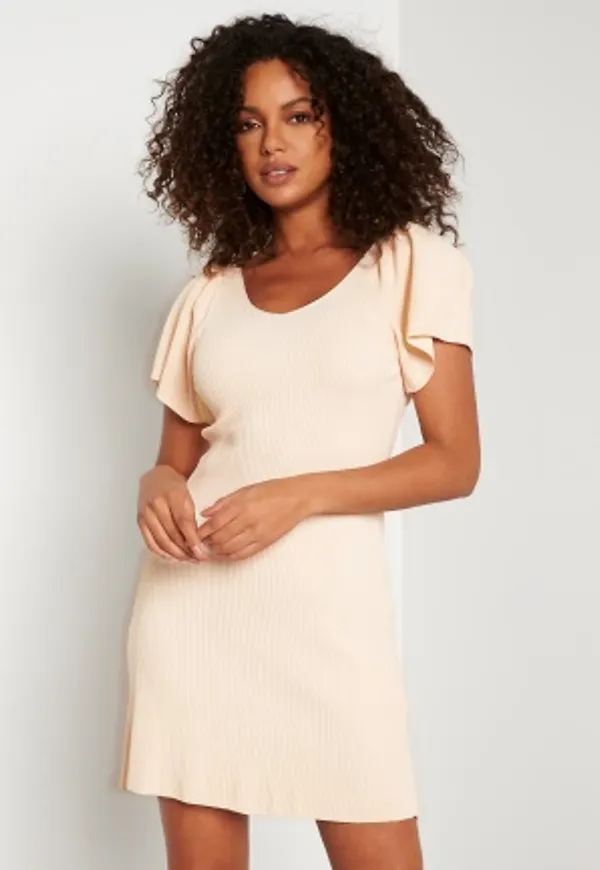 ONLY Leelo S/S V-Neck Dress Knit Tofu L