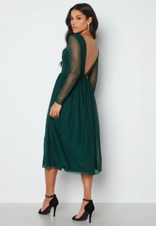 Bubbleroom Occasion Sabella Mesh Dress Dark green 38