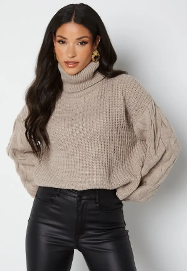 VILA Oa Rollneck L/S Knit Top Fungi XL