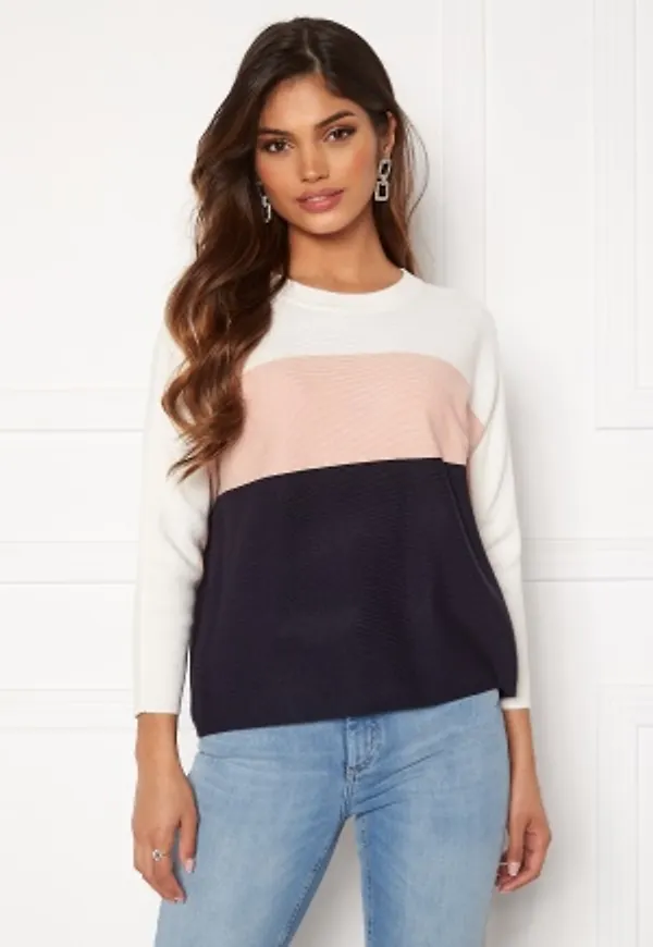 ONLY Regitze 3/4 Pullover Knt Cloud Dancer/Stripes XS