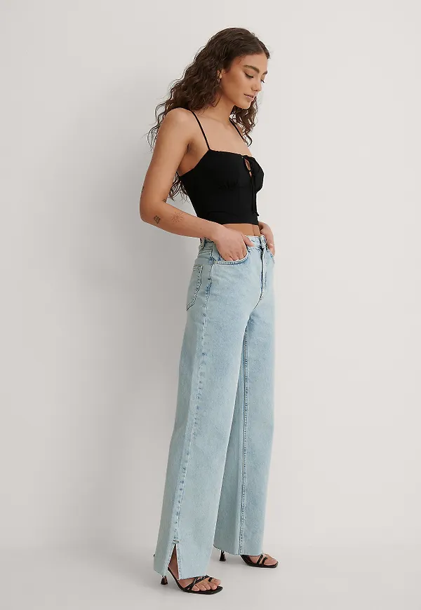 Marije Zuurveld x NA-KD Ekologiska Jeans Med Rak Passform - Blue