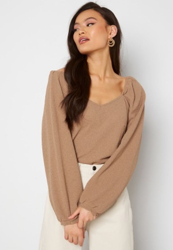 VILA Cotin Square Neck L/S Top Portabella S