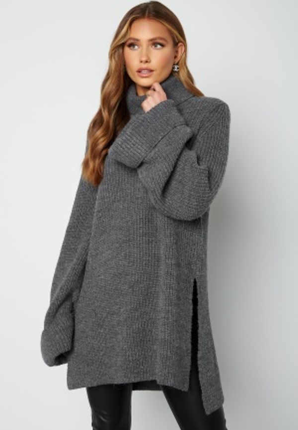 Lojsan Wallin x BUBBLEROOM Turtle neck knitted sweater Dark grey XXL