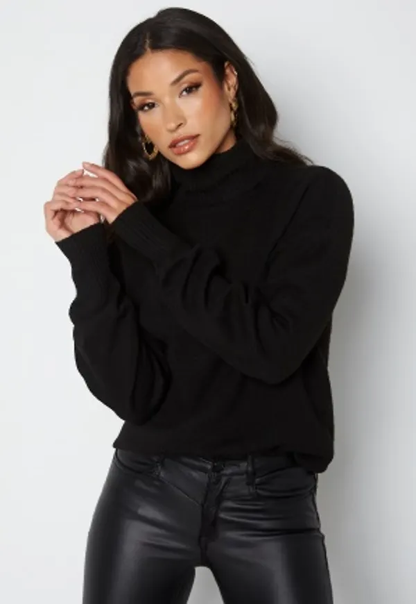 Pieces Cava LS High Neck Knit Black S