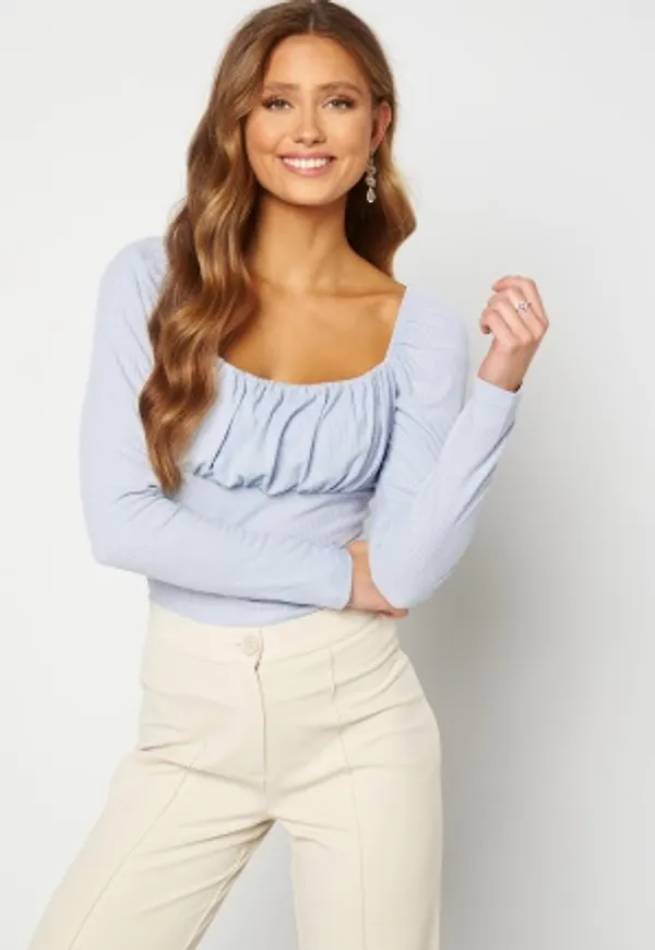 BUBBLEROOM Neija square neck top Light blue XL