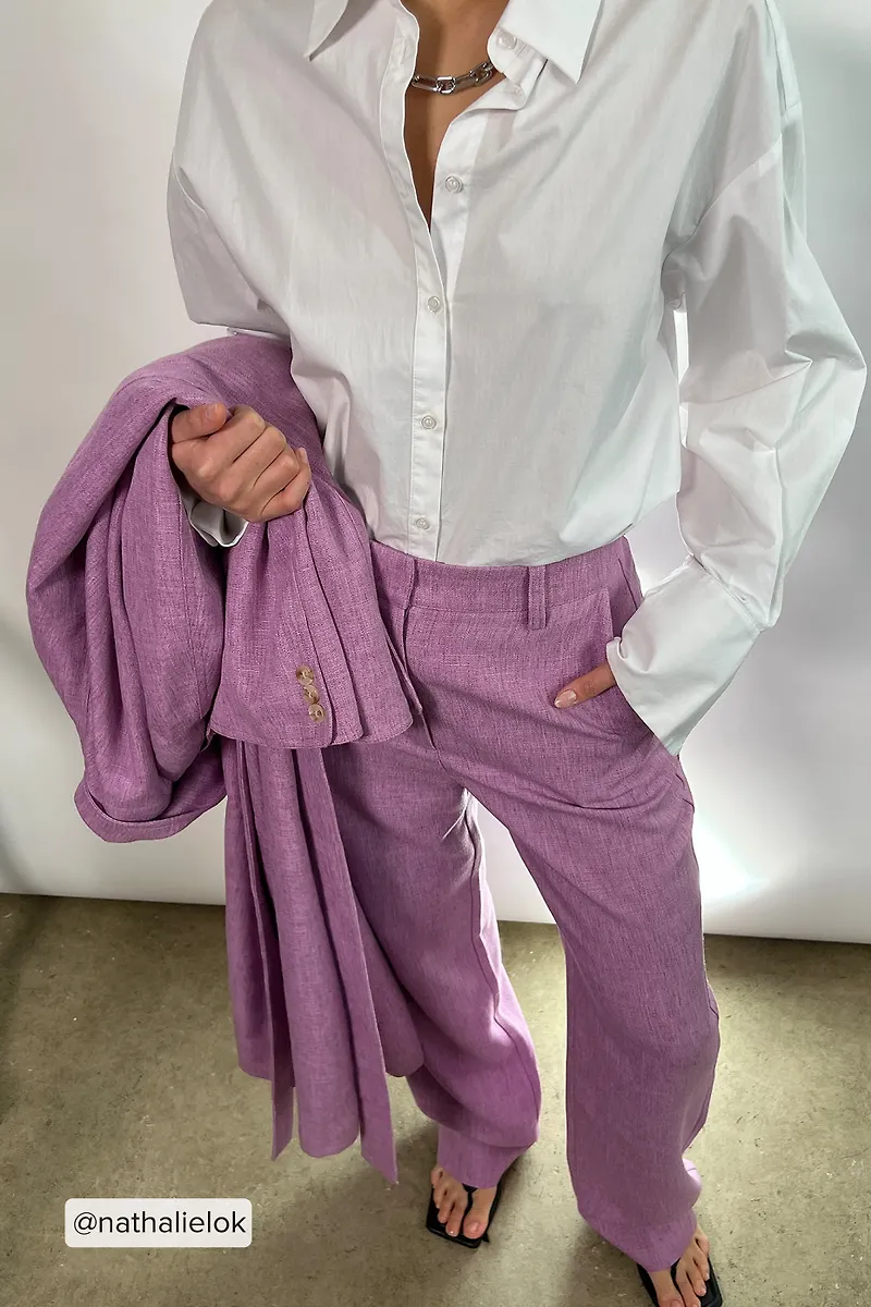 NA-KD Classic Raka kostymbyxor - Purple