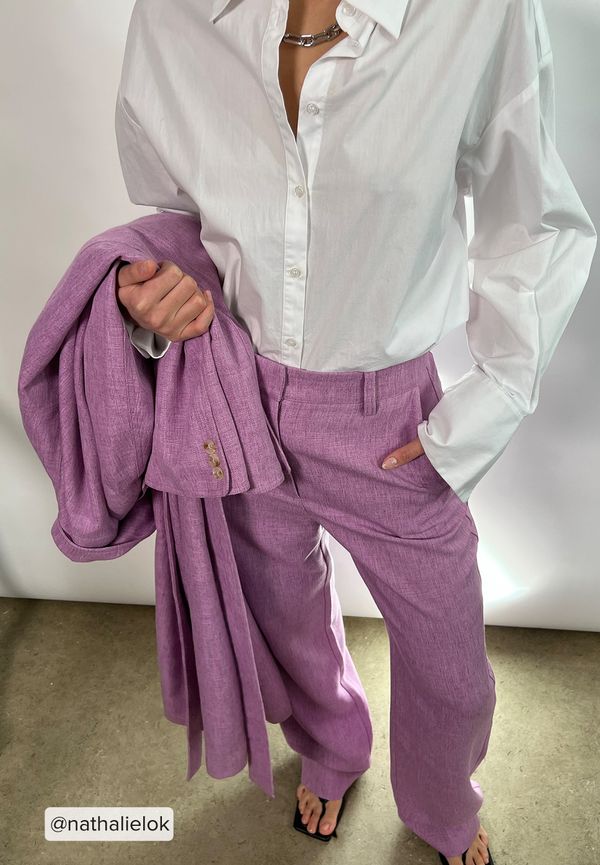 NA-KD Classic Raka kostymbyxor - Purple