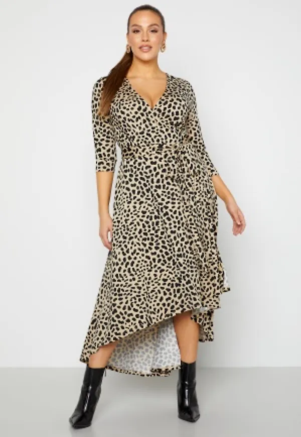BUBBLEROOM Clara high low dress  Leopard L
