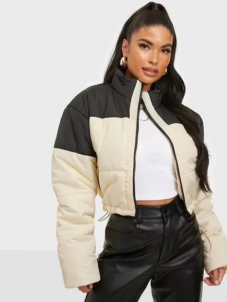 Missguided Colourblock Cropped Puffa Coat Bomberjackor