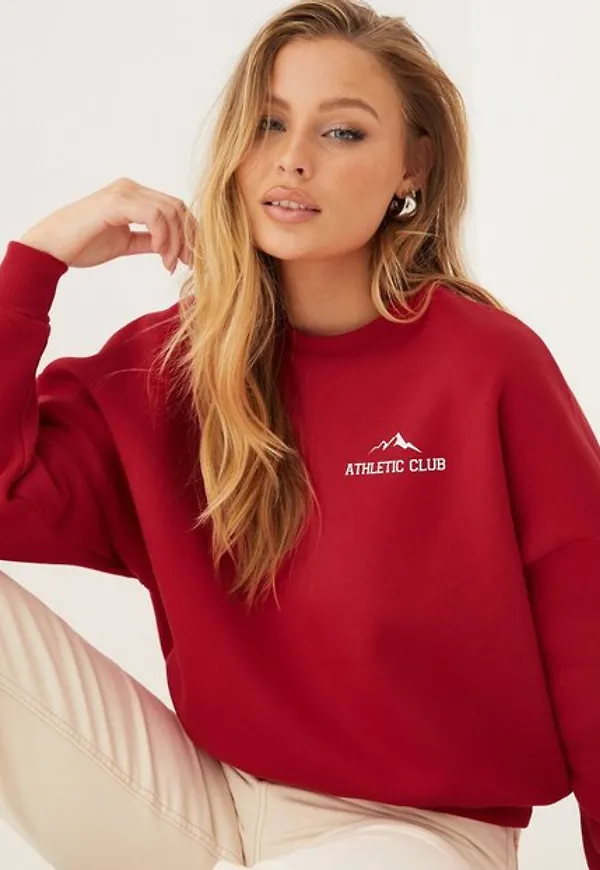 NLY Trend Printed Chunky Sweat Sweatshirts Röd