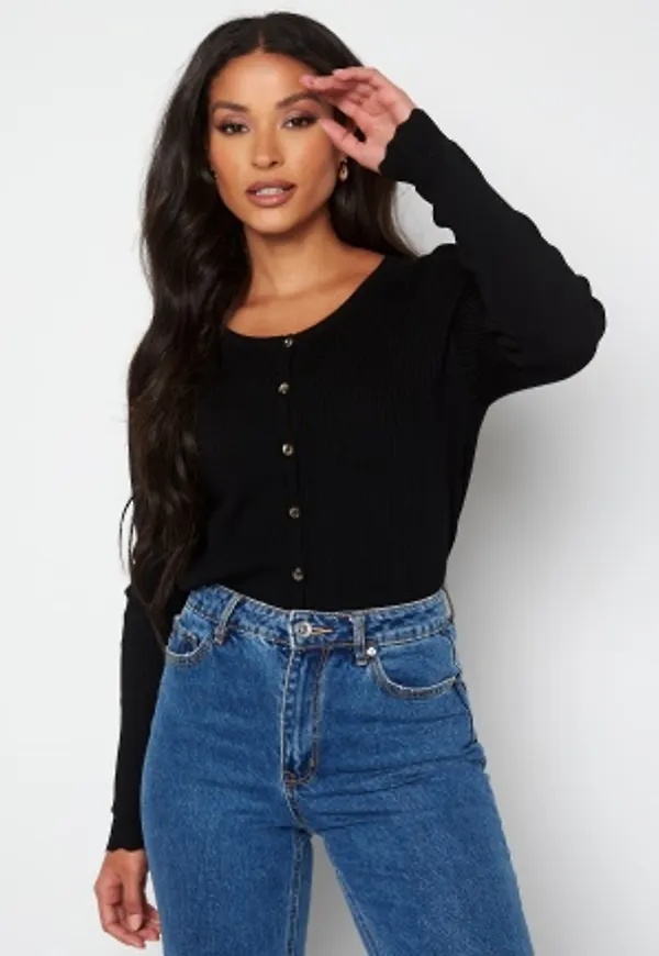Object Collectors Item Harriet L/S Knit Cardigan Black M