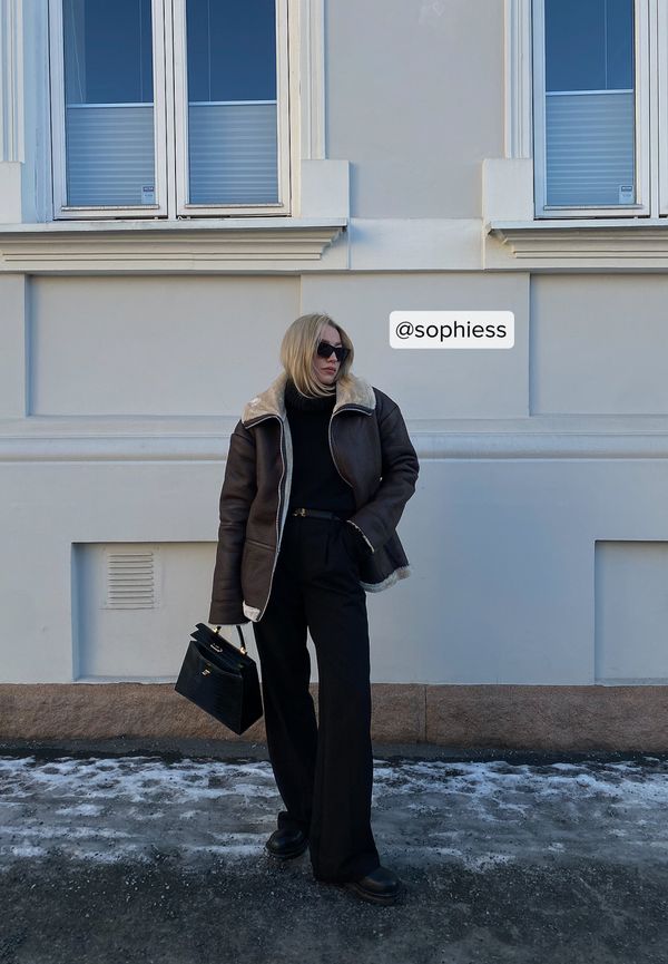NA-KD Trend Pilotjacka i bondat material med hög krage - Brown
