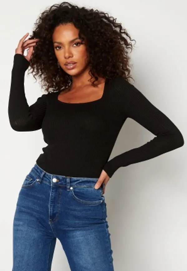 BUBBLEROOM Ilena square neck top Black S